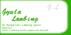 gyula lambing business card